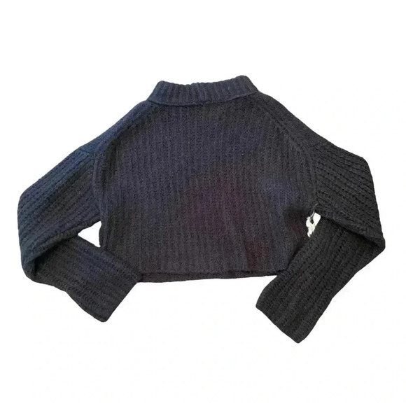 Free People Chunky Knit Wool Blend Cropped Alpine Sweater Size Large - Picture 10 of 10